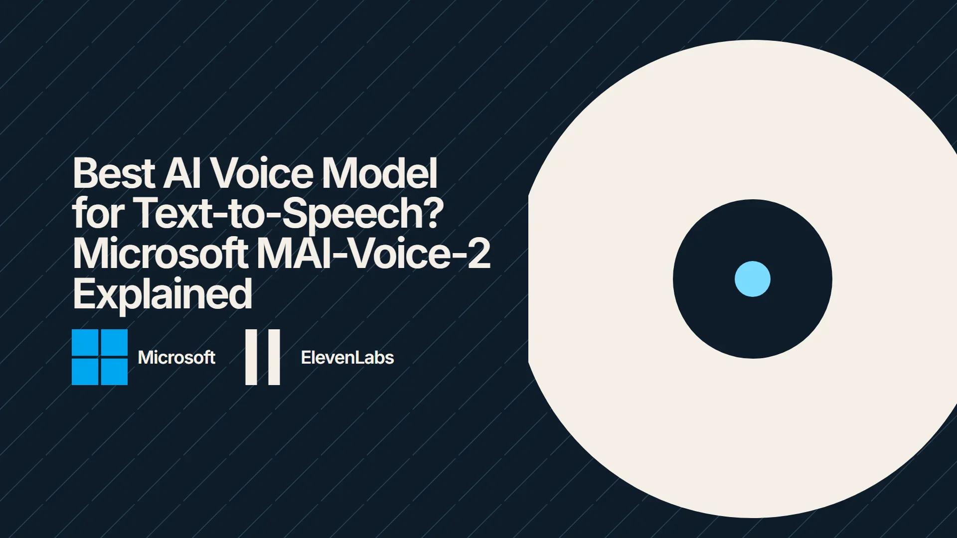 Best AI Voice Model for Text-to-Speech? Microsoft MAI-Voice-2 Explained
