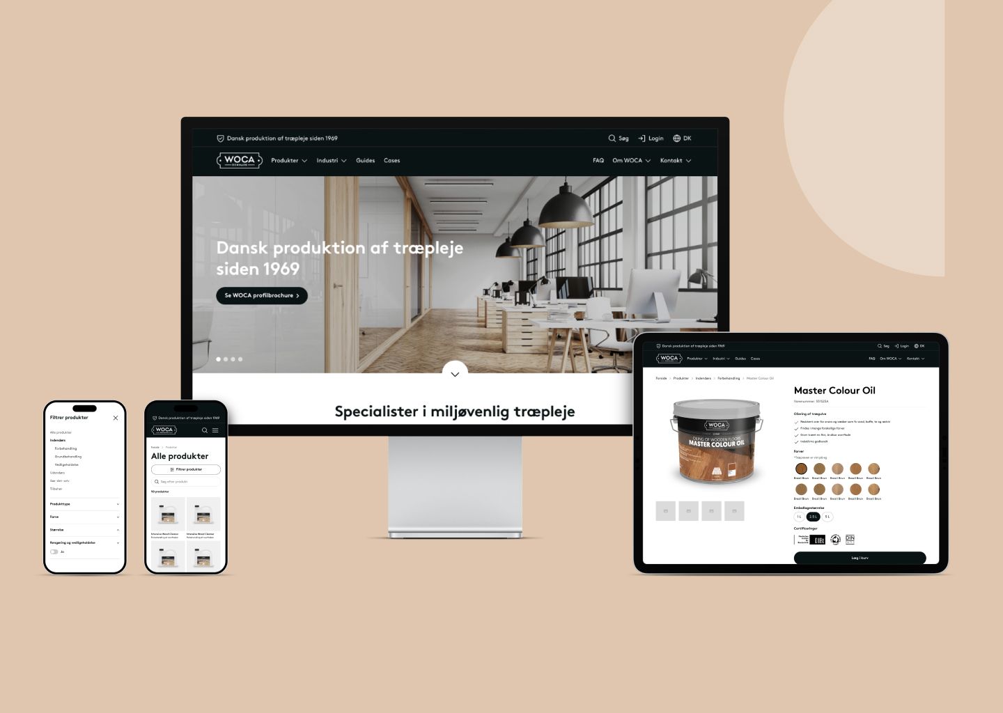 WOCA Denmark website design by Sumsar Studio