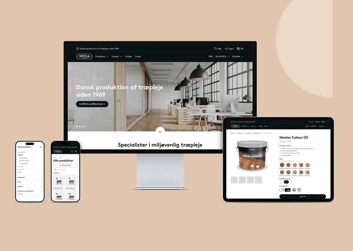WOCA Denmark website design by Sumsar Studio