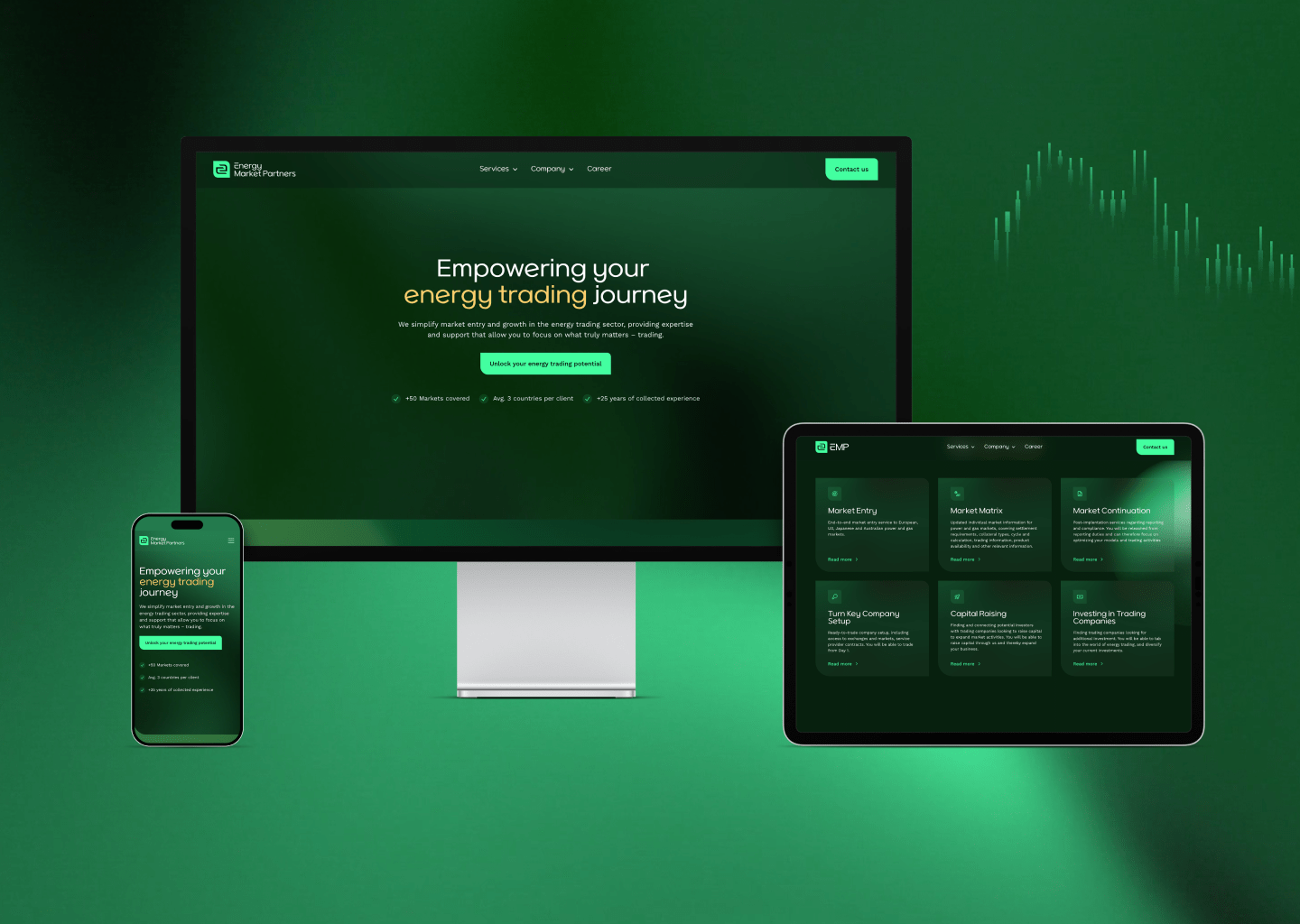 Energy Market Partners website design by Sumsar Studio