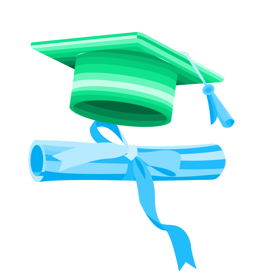 JAMB graduation cap and certificate illustration