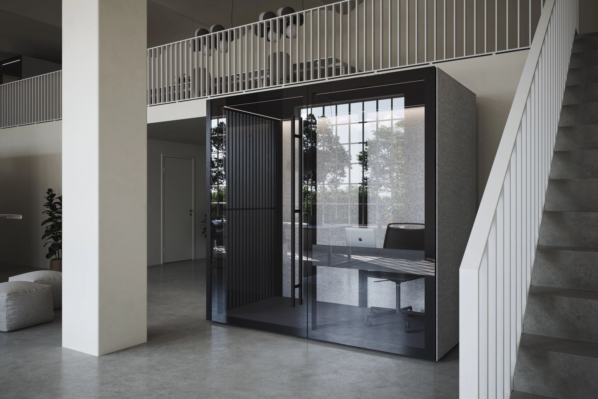 Medium Zen Pod with glass walls inside modern office space