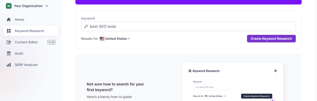 Surfer SEO Keyword Research - best SEO tools