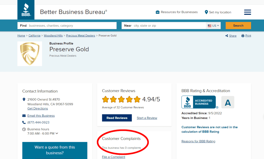 Preserve Gold BBB