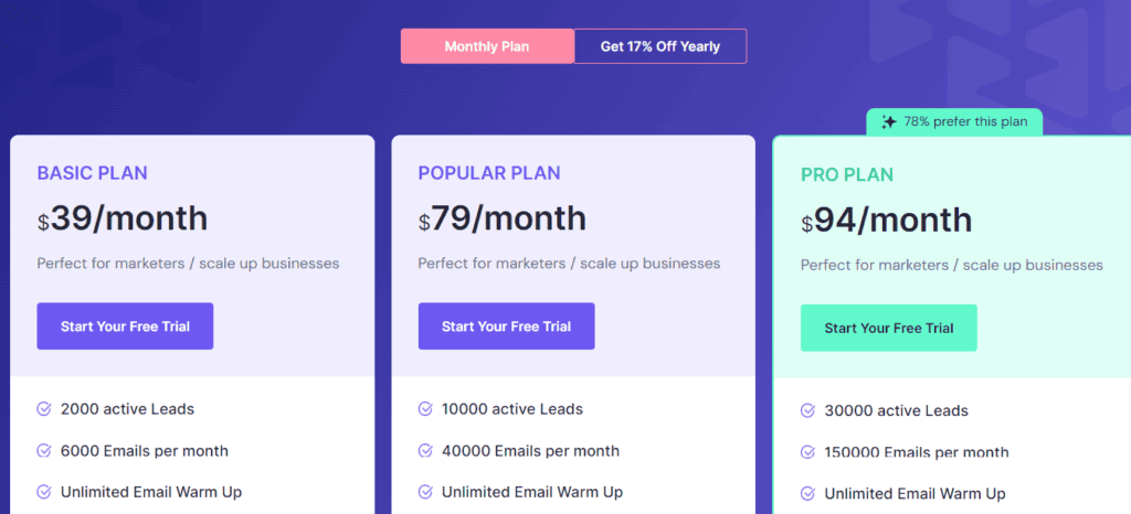 Smartlead Pricing