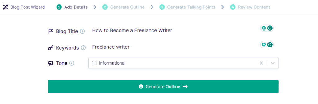 Copy.ai Blog Post Wizard