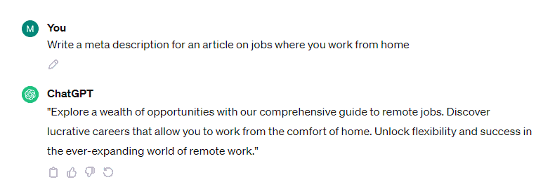 ChatGPT Meta Description - Working from Home