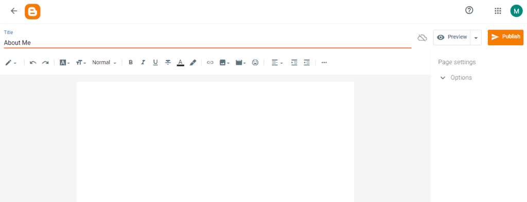 Blogger - New Page
