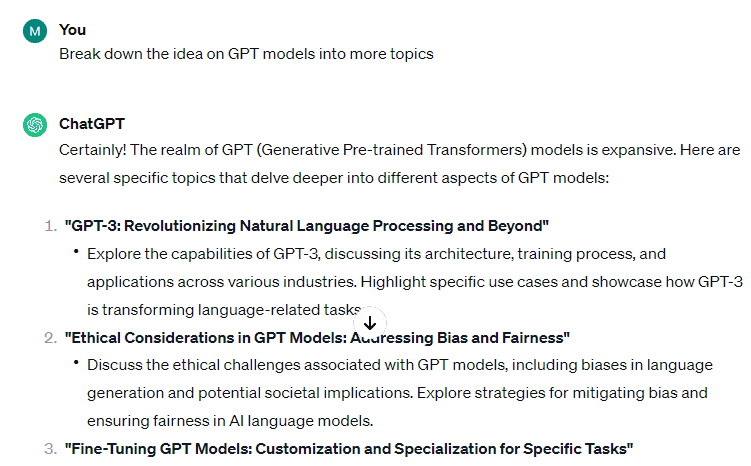 ChatGPT Topic Break Down - GPT Models