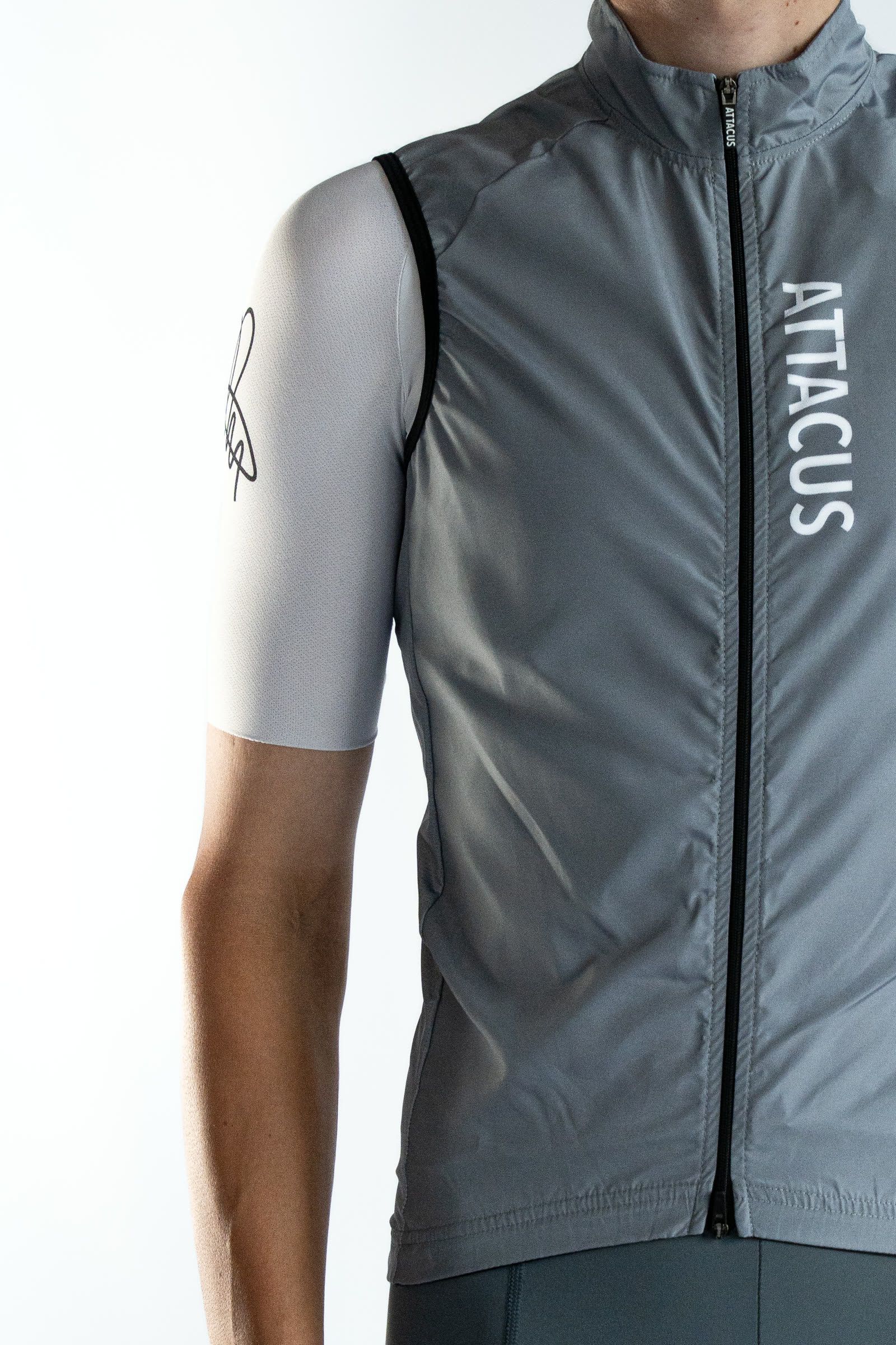 Attacus grey cycling gilet product still