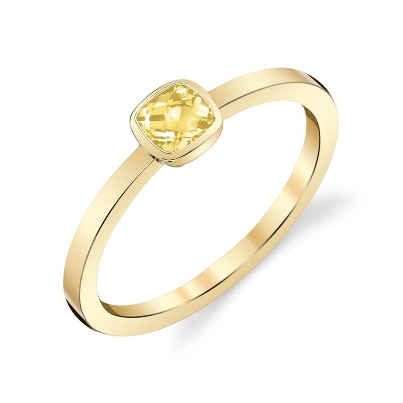 Citrine Cushion Ring