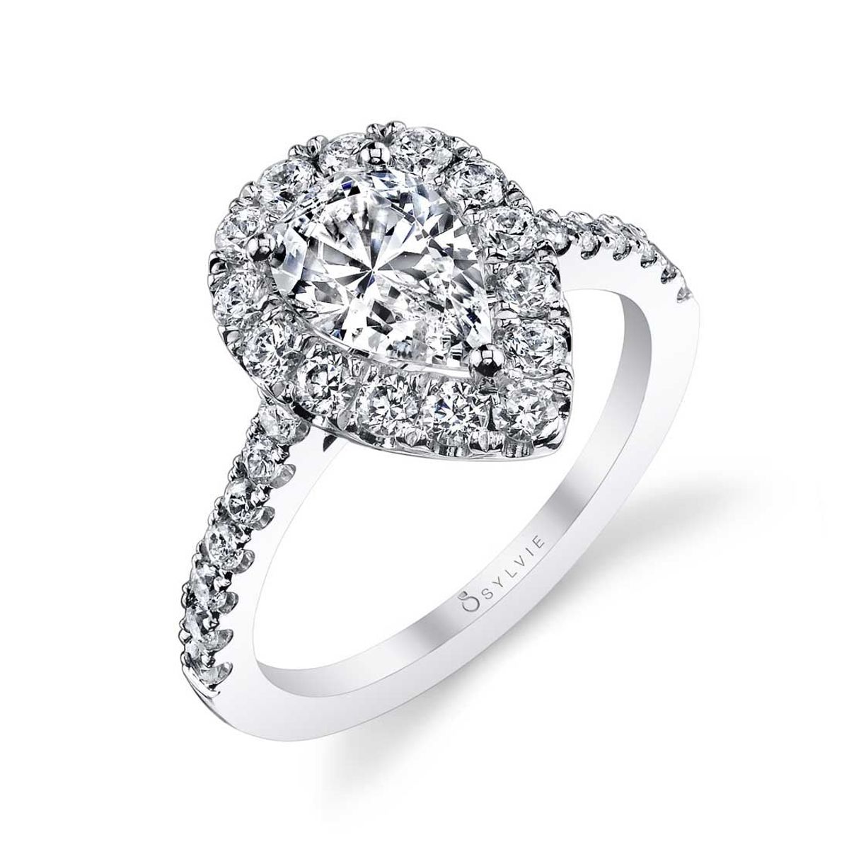 Pear Halo Ring - photo 3