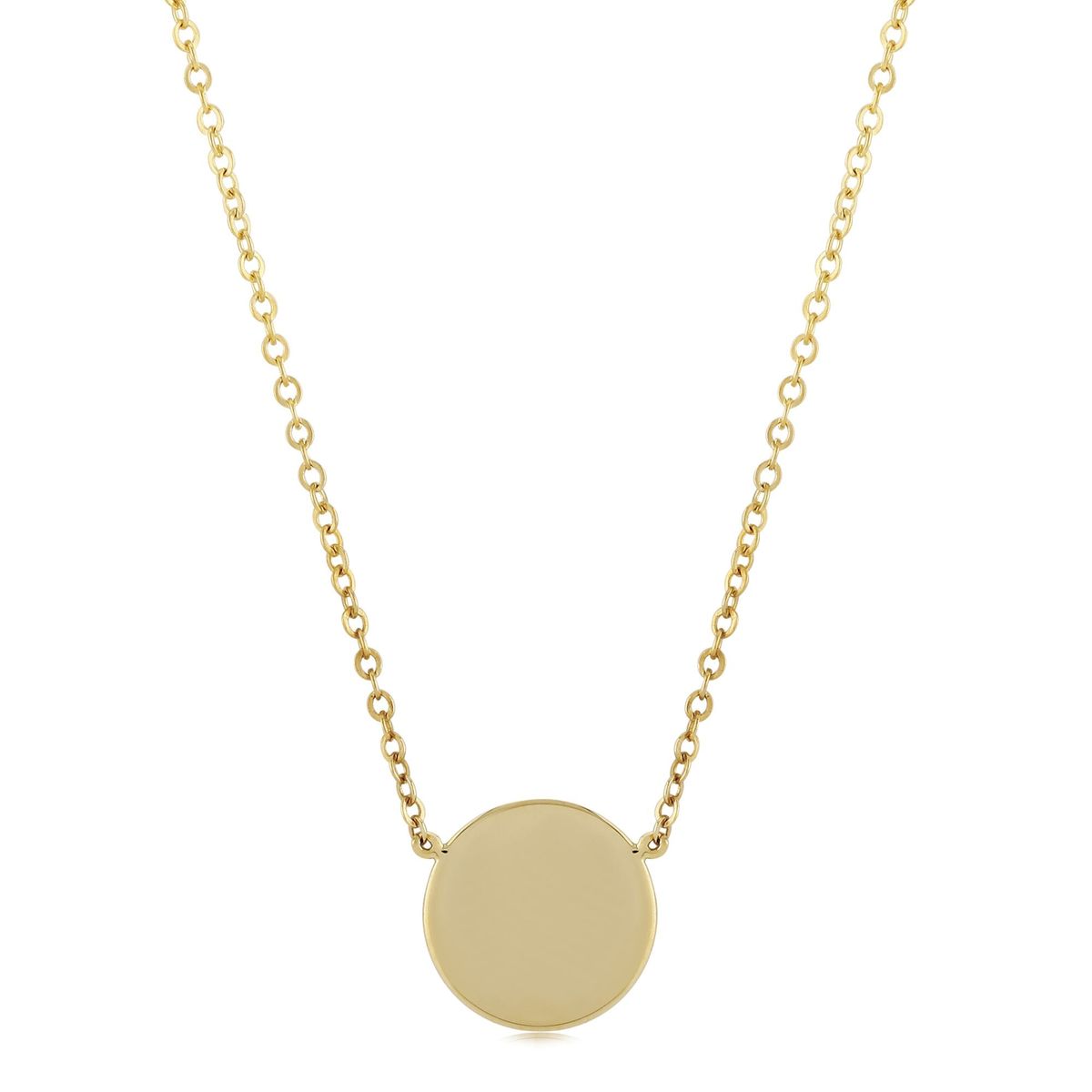 Gold Disc Pendant Necklace