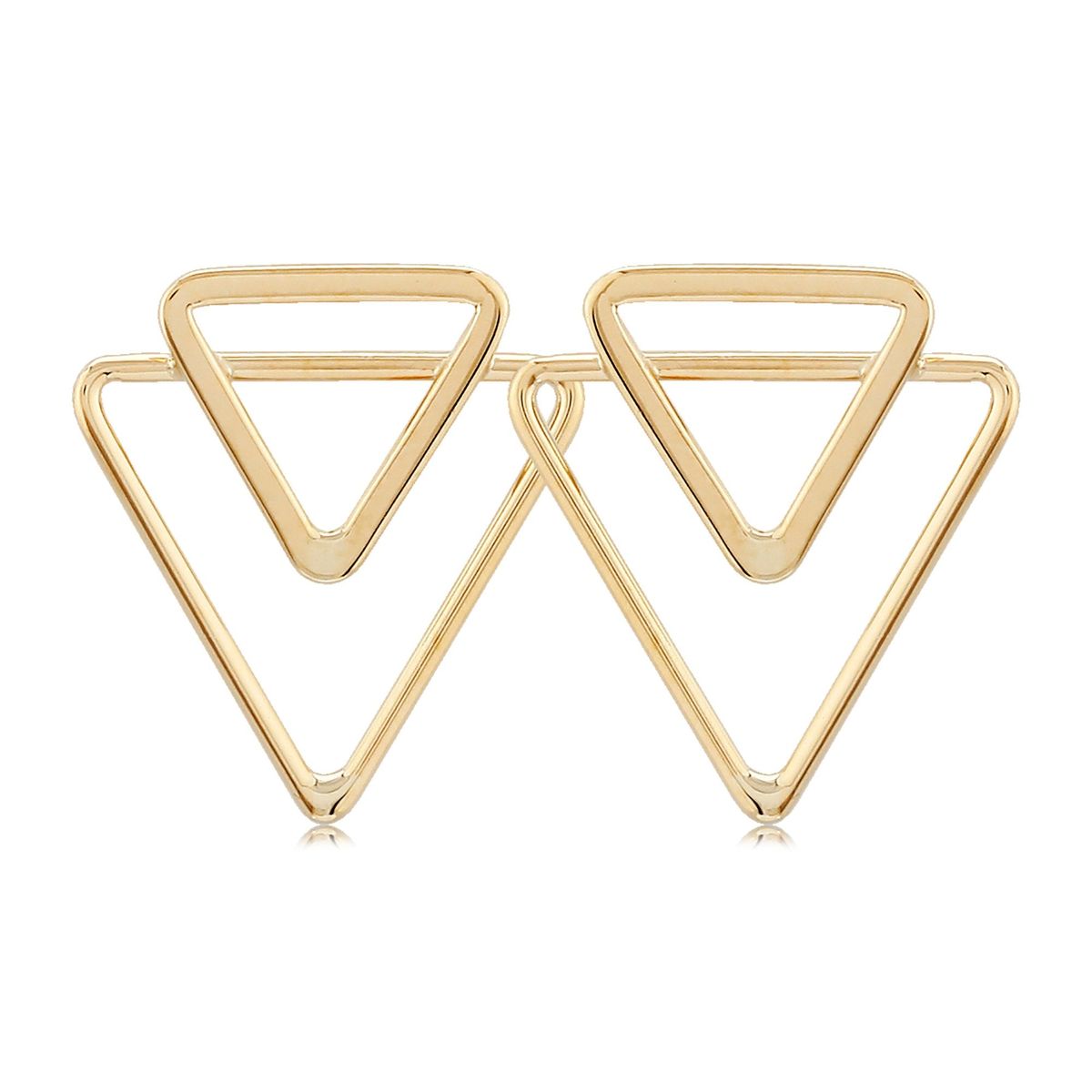 Yellow Gold Triangle Earrings