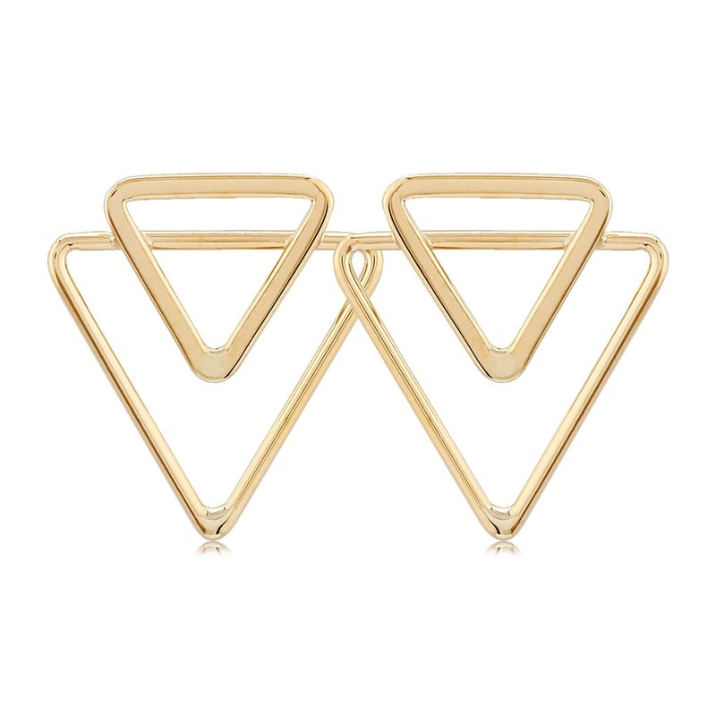 Yellow Gold Triangle Earrings