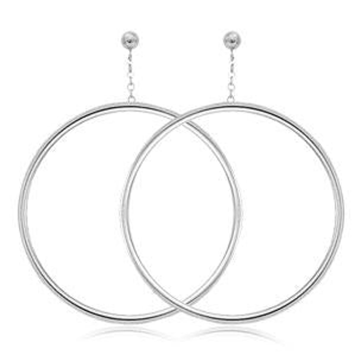 Sterling Silver Large Hoop Earrings