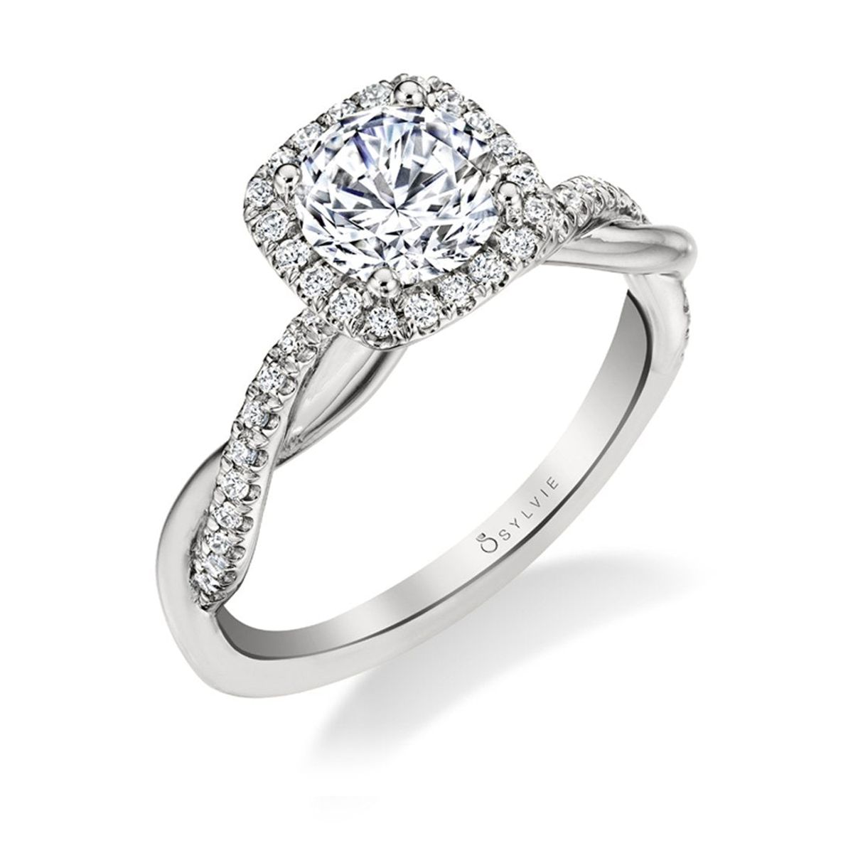 Round Diamond Ring With Cushion Halo - photo 3