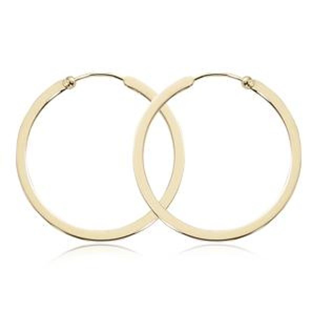 Yellow Gold Flat Hoop Earrings