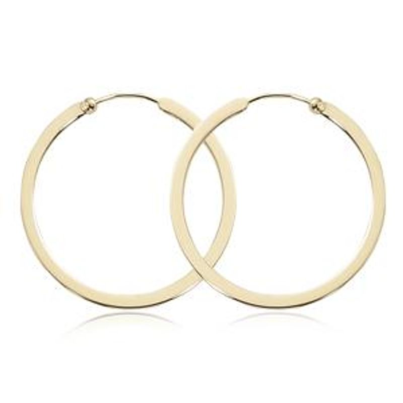 Yellow Gold Flat Hoop Earrings