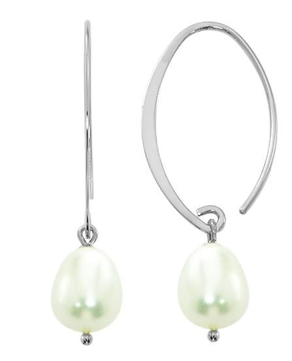 Sterling Silver Pearl Sweep Earrings