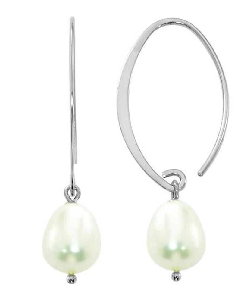 Sterling Silver Pearl Sweep Earrings