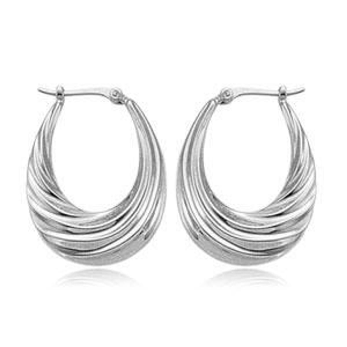 Sterling Silver Swirl Hoop Earrings