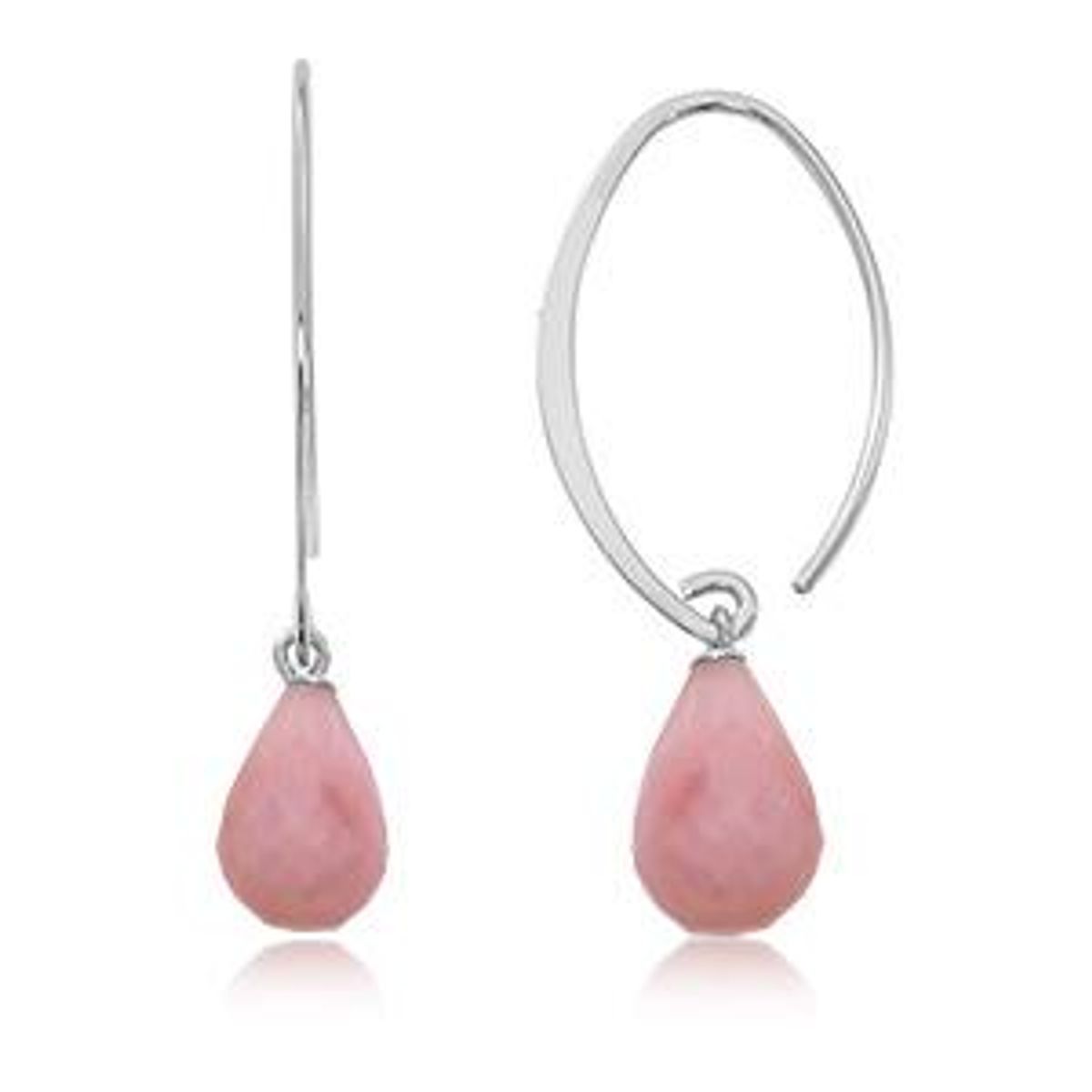 Sterling Silver Opal Sweep Earrings