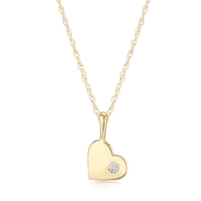 Yellow Gold Heart Pendant Necklace
