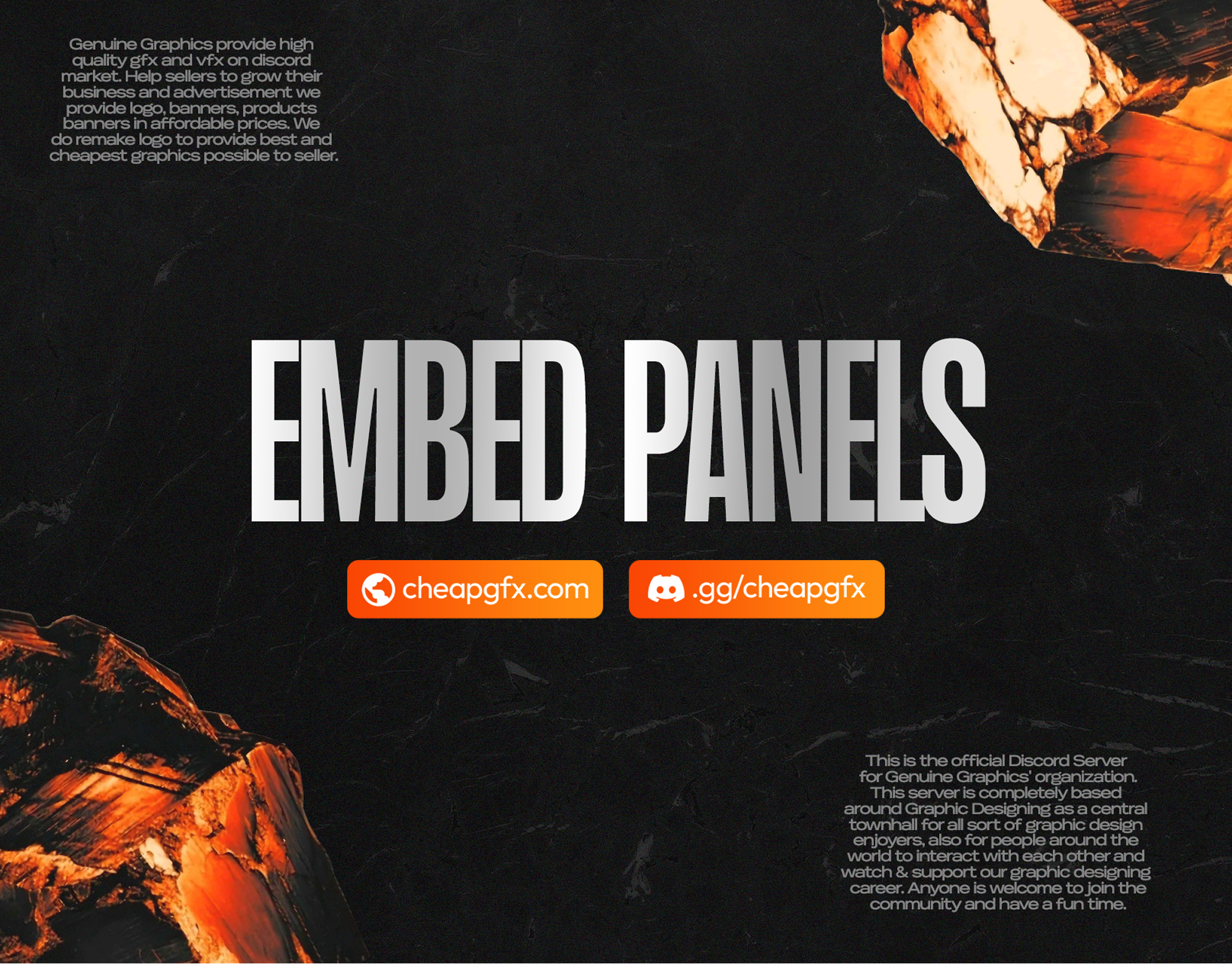 Stunning Embed panels banners for marketing.