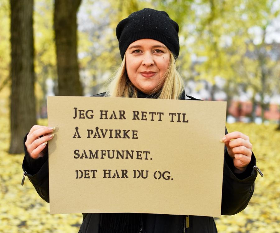 Bilde fra kampanjen "Menneskerettighetene som felles verdier" under OXLO-uka 2020.