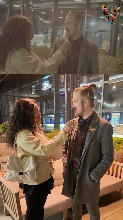 Foyer conversations after the credits