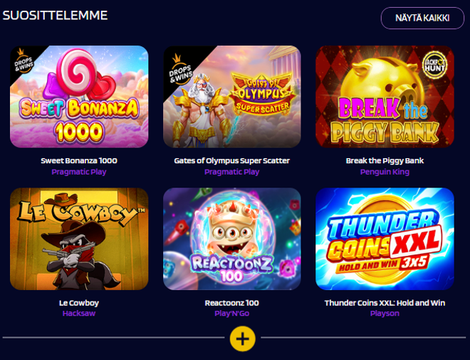 jokicasinon suosituimmat pelit