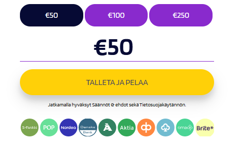 jokicasinon maksulomake ja maksutapoja