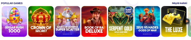 klikkikasinon suosituimmat pelit