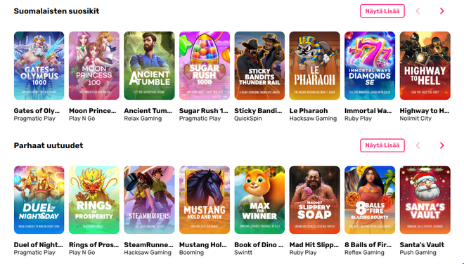 vauhdikas kasinon pelivalikoima