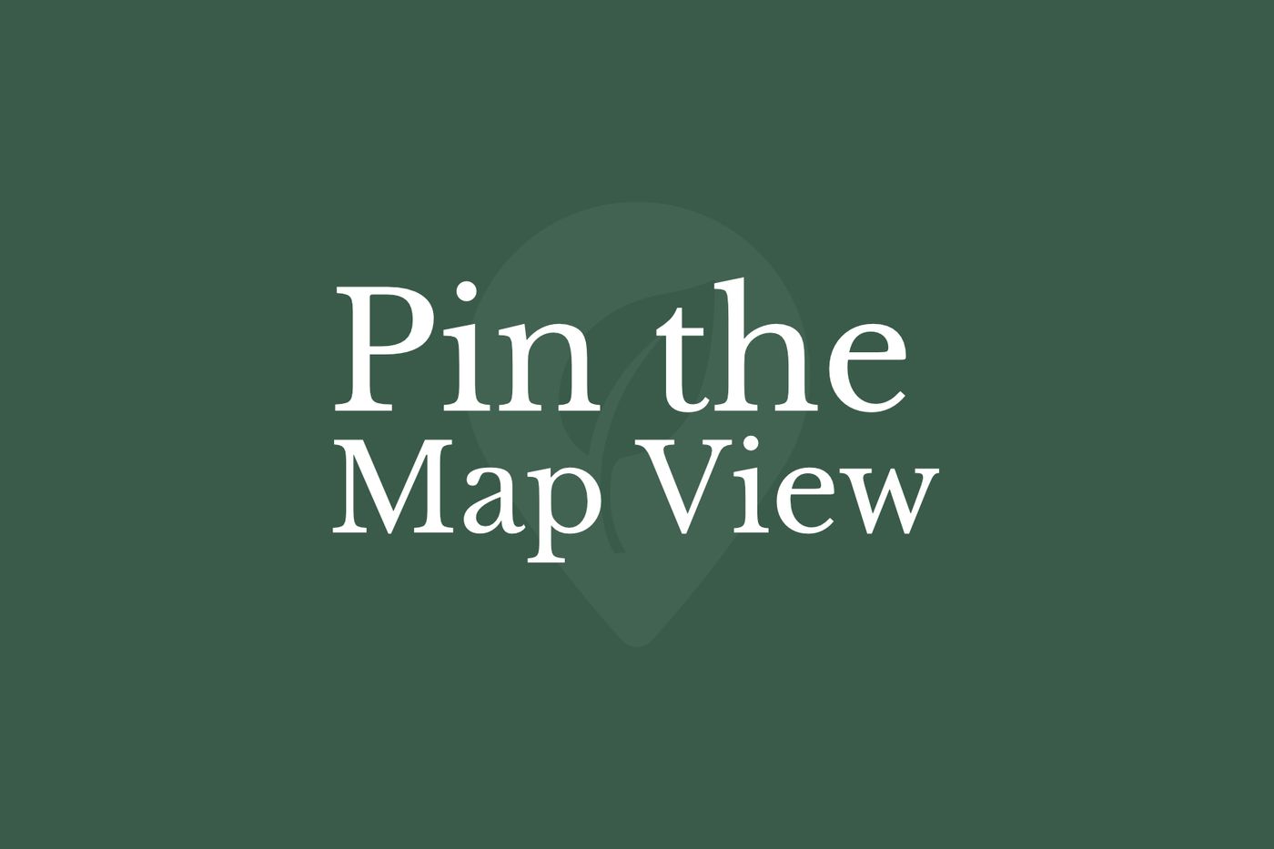Pin the Map View