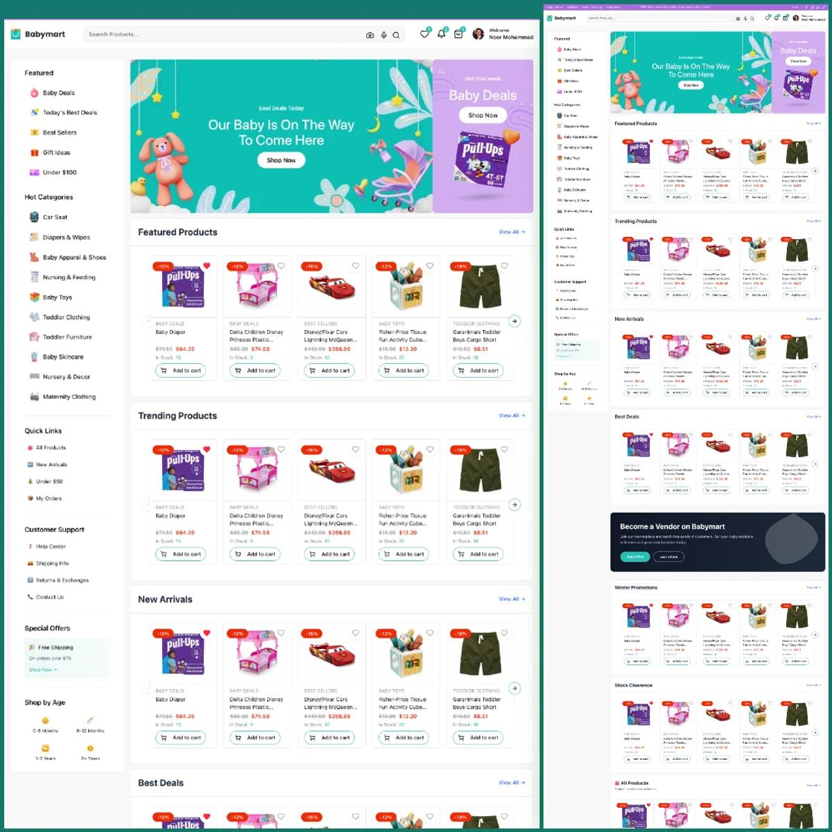 BabyMart – Full E-commerce Monorepo (Web + Mobile + Admin + API)