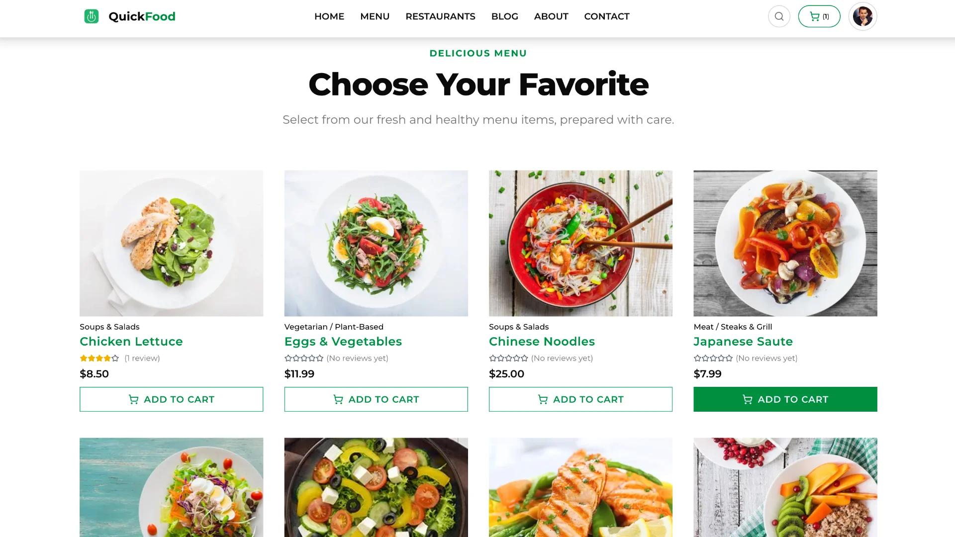 Favorite Food section