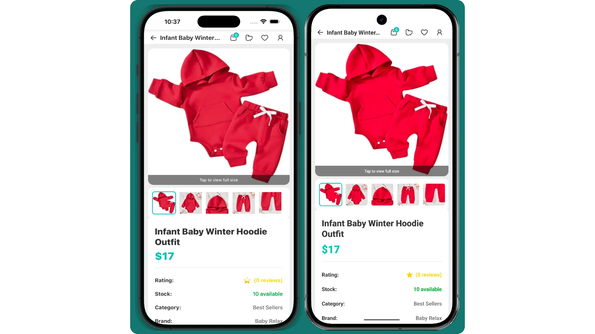 Single Product Screen with proper details