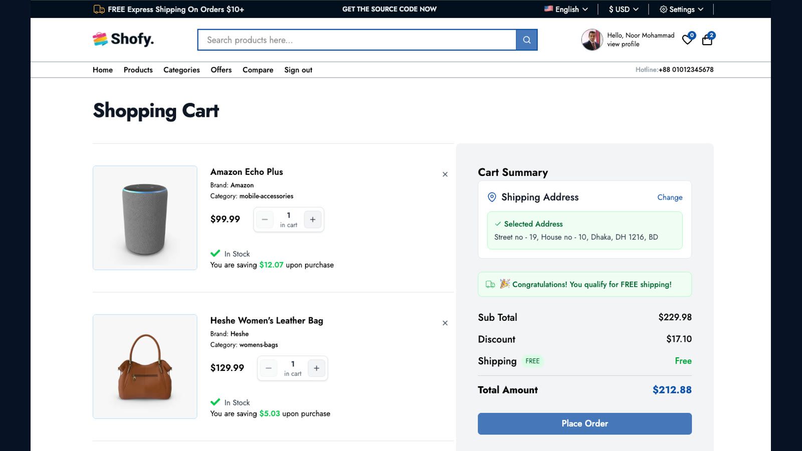 Cart Address