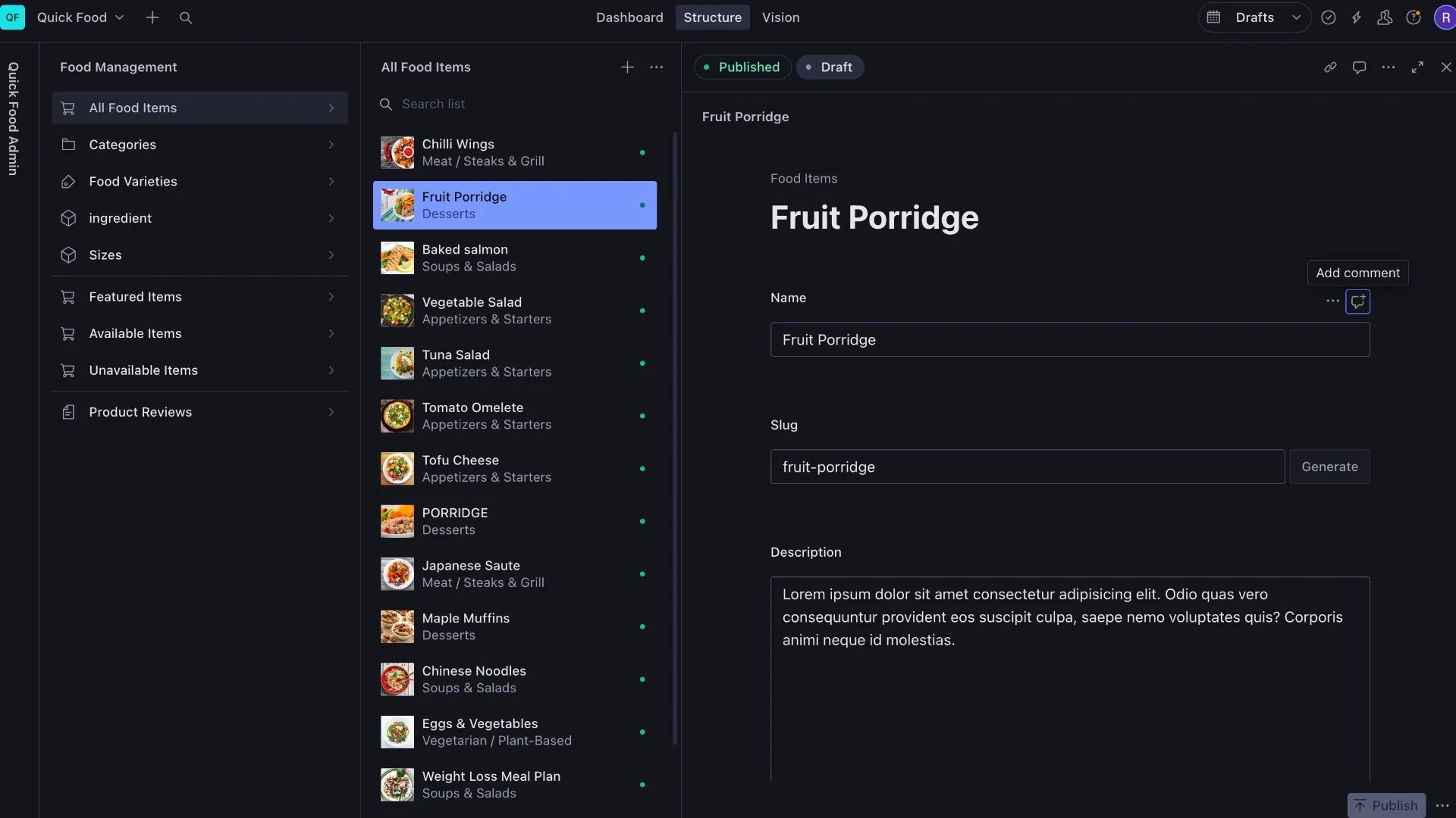 Sanity base dashboard with full control
