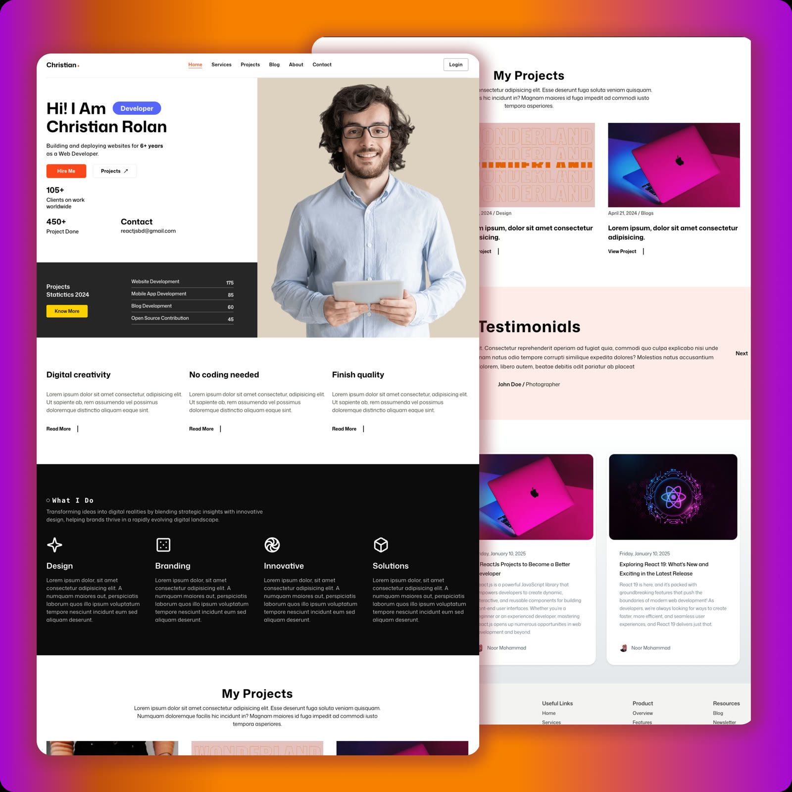Modern Portfolio Website with Blog Integration | Next.js, TailwindCSS & Sanity [Source Code]