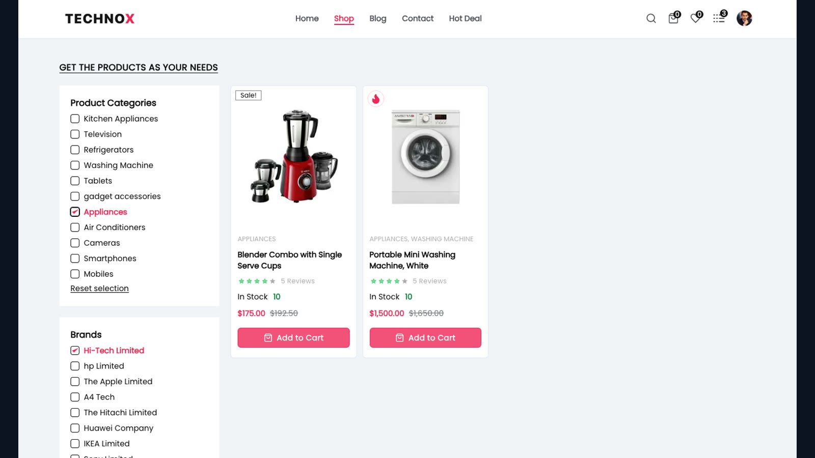 Shop Filter