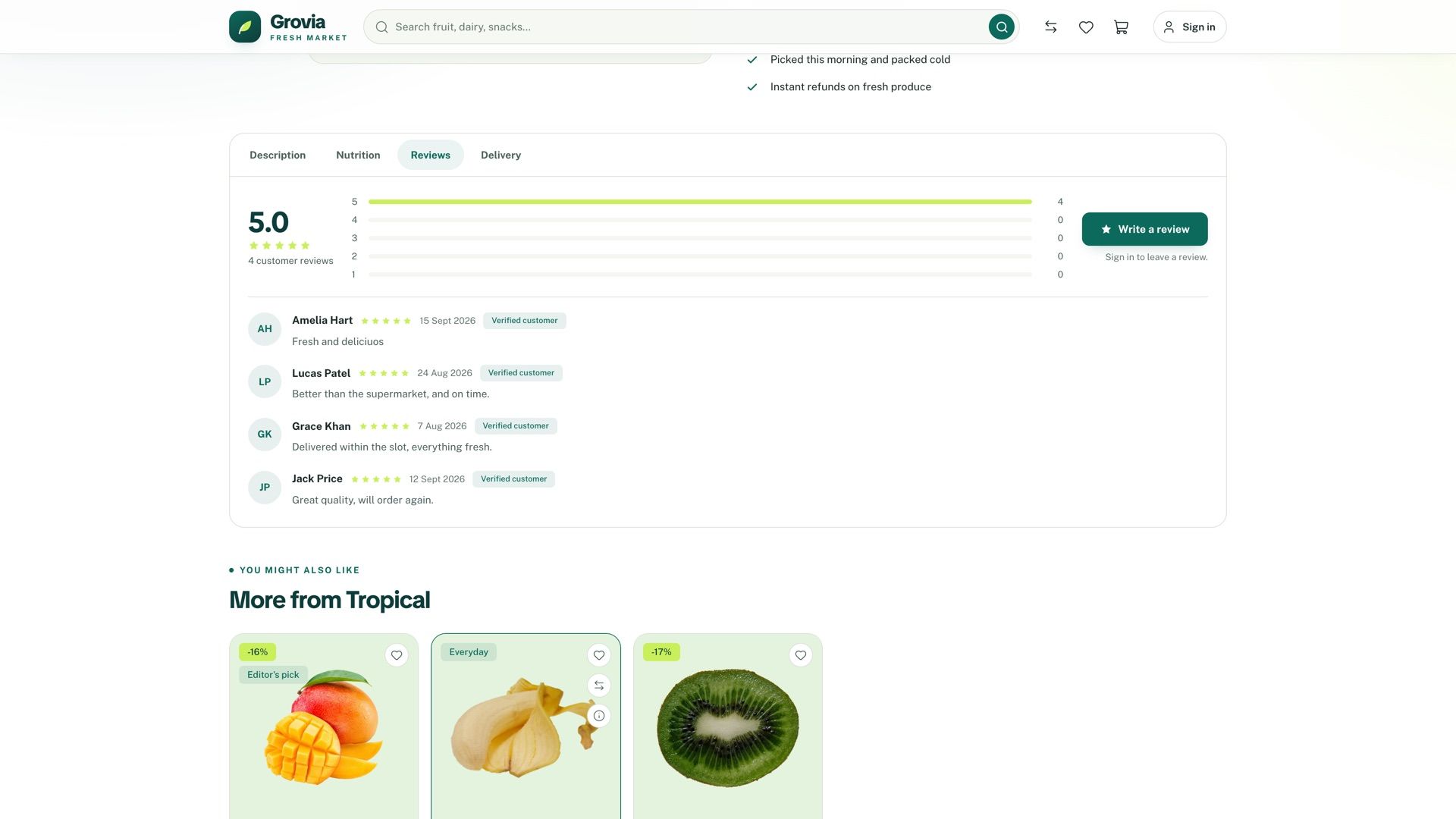 Product reviews