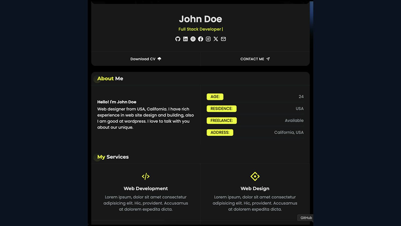 John Doe Porftfolio Thumbnail