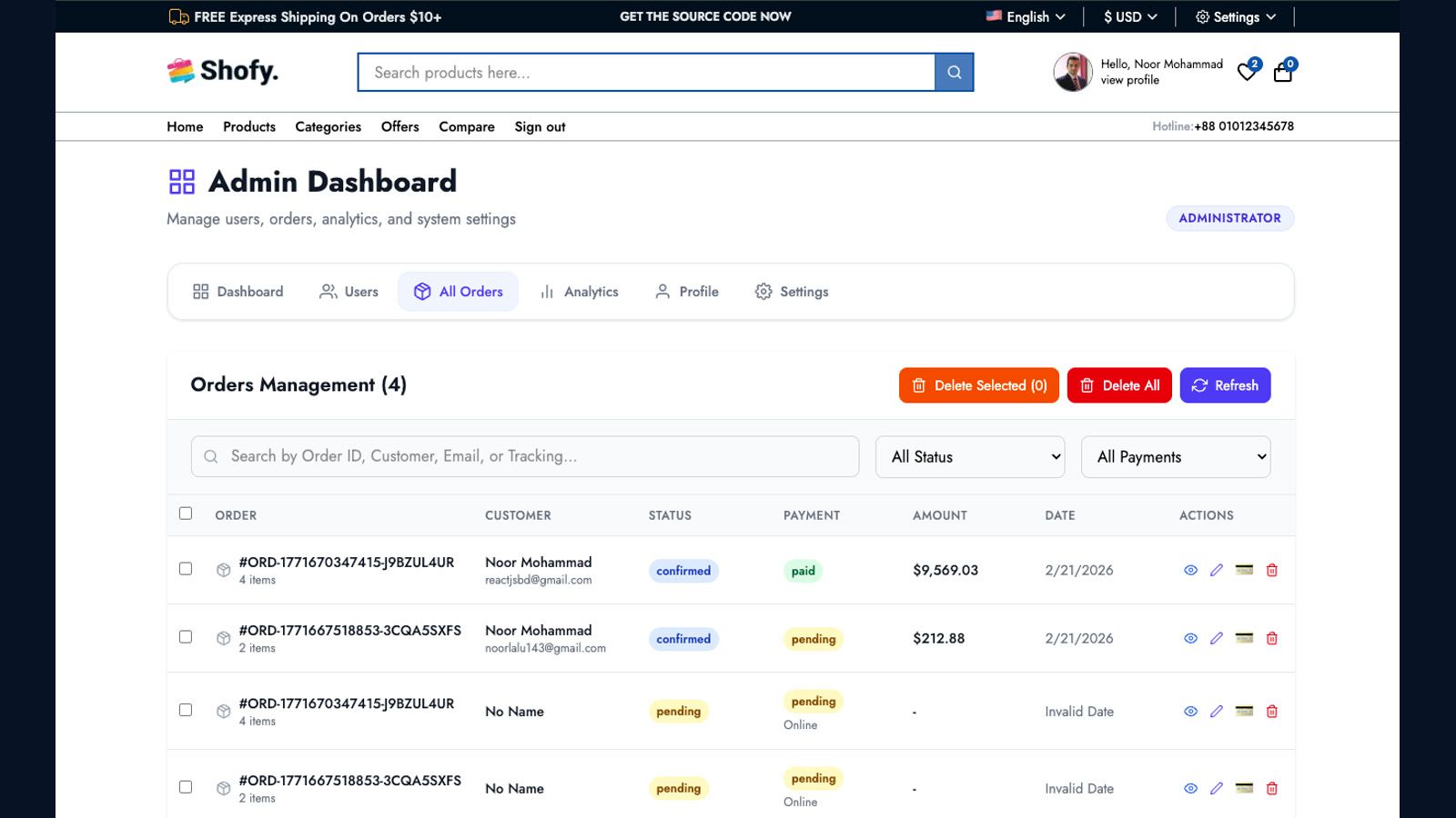 Admin Dashboard