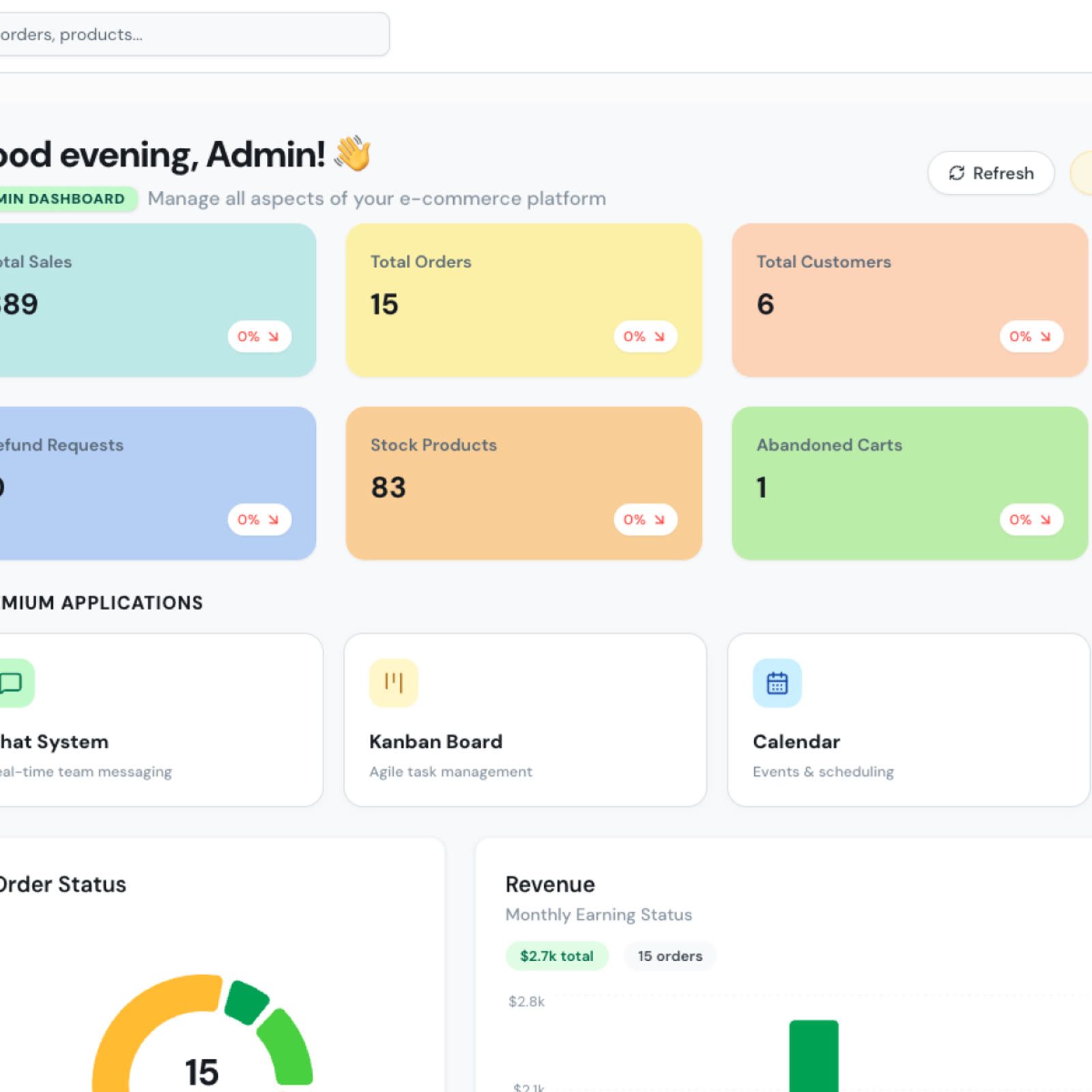 Full-Stack E-Commerce Admin Template (React 19 + Node.js)