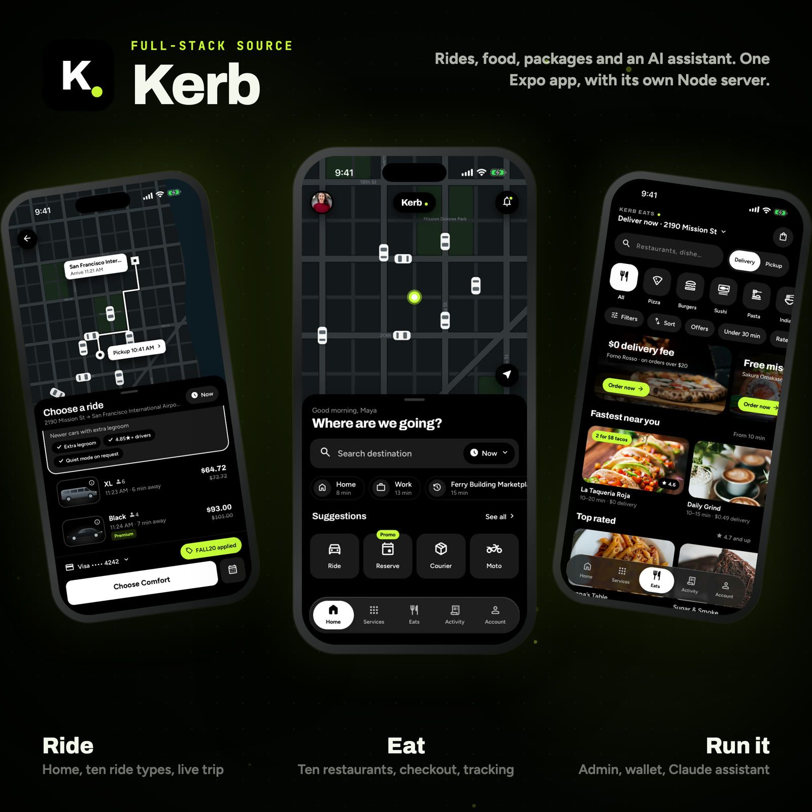 Kerb: Full-Stack React Native Ride & Food Delivery App with Claude API