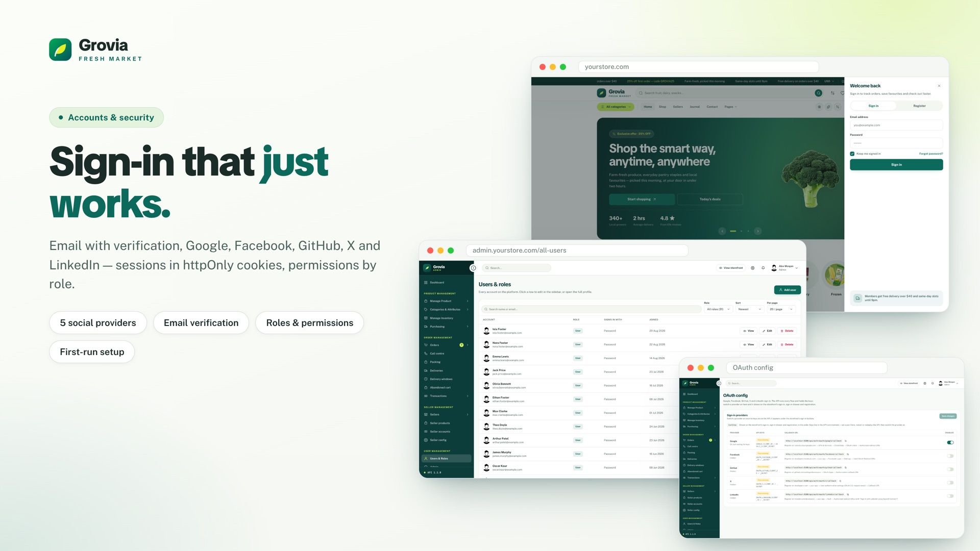 Sign-in, users & roles