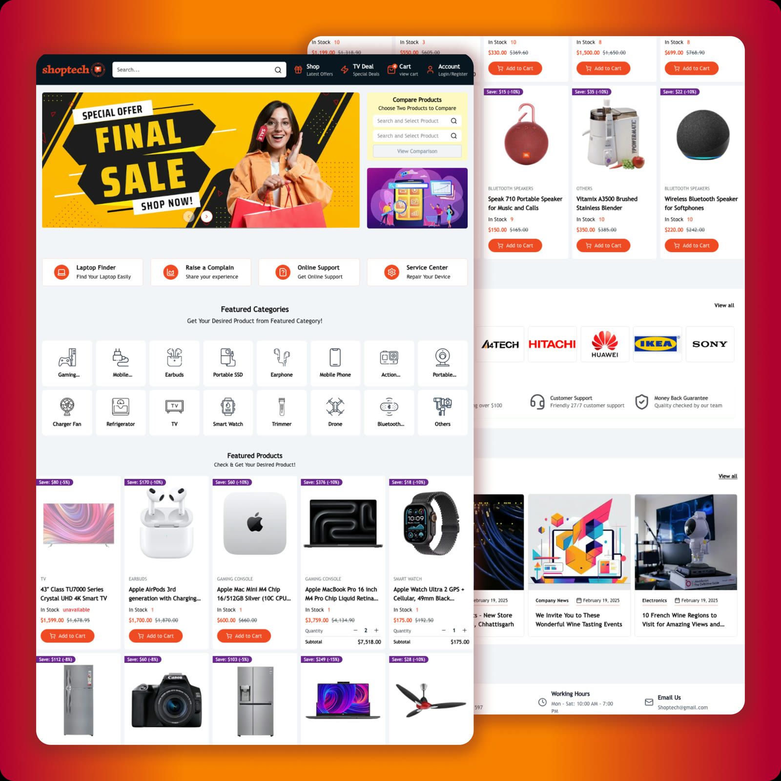 Shoptech Ecommerce Website with Next.js 15, React 19, Stripe & More | Source Code